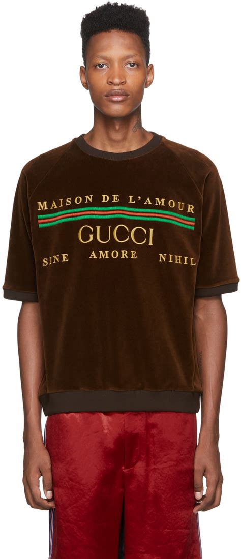 maison de l'amour gucci t shirt|Brown Chenille 'Maison De l'Amour' T.